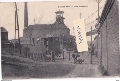 Boussu-bois :  Puits St. Antoine TRAM -    charbonnage  (  regarder le scan pour detail )  ecrit 1921 avec timbres