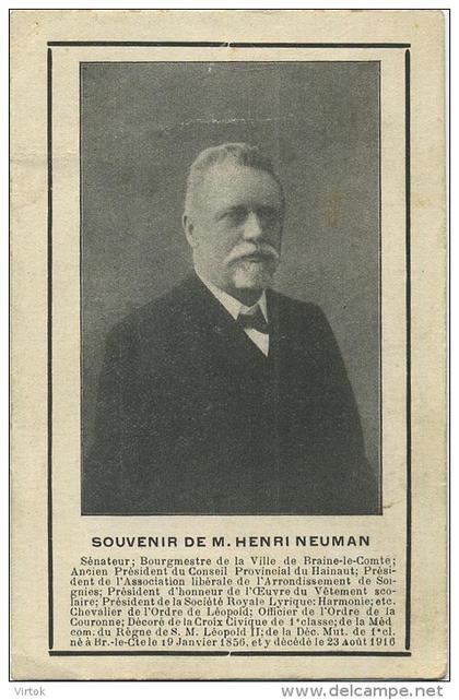 Braine-Le-Comte :  M. Henri  Neuman : Bourgemestre -  Burgemeester