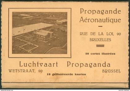 Carnet de carte postale - propagande aéronautique, luchtvaart propaganda (Bruxelles) complet, 10 CPA SABENA, Rare !