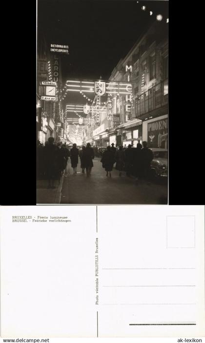 Brüssel Bruxelles Féerie lumineuse - Leuchtreklame bei Nacht 1962