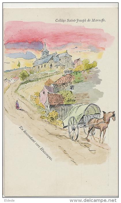 College St Joseph de Marneffe Burdinne vers Huccorgne carte dessin couleur