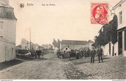 [-50%] CPA - Belgique - Etalle - Rue De Virton - Edit. Dorsinfang - Nels - Oblitéré Etalle 1907 - Animé - Chien - Charet