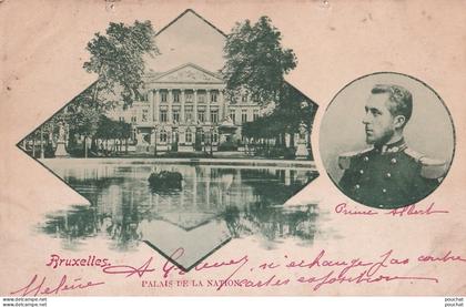 E3- BRUXELLES - PALAIS DE LA NATION - EN MEDAILLON LE PRINCE ALBERT - EN 1 901 - 2 SCANS