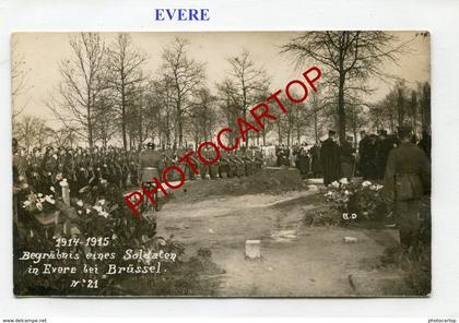 EVERE-Enterrement-Cimetiere-CARTE PHOTO Allemande-Guerre 14-18-1WK-BELGIEN-Flandern-