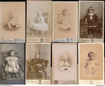 8 FOTO'S CDV VAN GENTSE FOTOGRAFEN      KINDEREN   2 SCANS