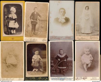 8 FOTO'S CDV VAN GENTSE FOTOGRAFEN   KINDEREN       2 SCANS