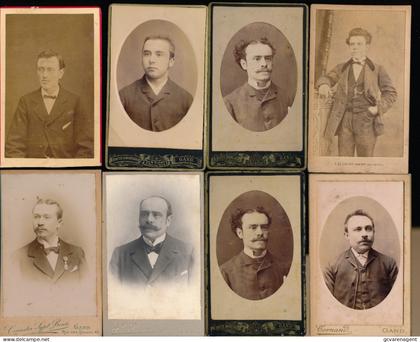 8 FOTO'S CDV VAN GENTSE FOTOGRAFEN    MANEN     2 SCANS