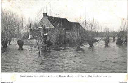 CPA Carte Postale Belgique-Hamme Overstrooming van 12 maart 1906 Herberg -Het aarddsch paradijs VM44831+