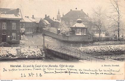 HERSTAL (Liège) Le pont du canal et rue Marexhe - Effet de neige