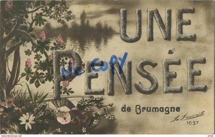 Brumagne :  une pensée  ( ecrit avec timbre )