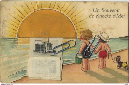 KNOKKE :   un souvenir  (  systeem kaart )