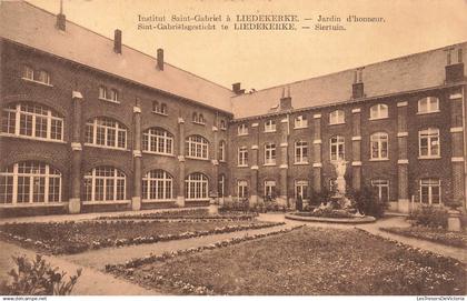 BELGIQUE - Gesticht St Gabriel te Liedekerke - Siertuin - Institut - Jardin d honneur - statue - Carte Postale Ancienne