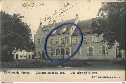 Environs de Haelen : HALEN :   chateau Mont St Jean  ( geschreven 1908 met zegel )