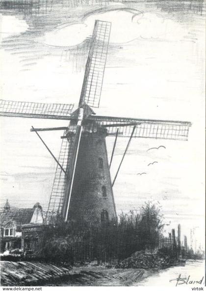 Lovendegem     :  windmolen   ( groot formaat 15 x 10.5 cm )