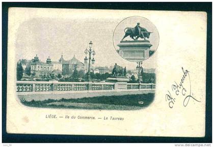 57076 /  Liege > Liege - Île du Commerce - Le Taureau  Belgique Belgium Belgien Belgio USED 1905 - 5 c PC postcard AK