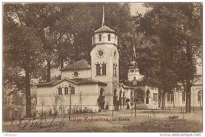 belgique -ref A462- liege  - exposition universelle de liege 1905- la serbie - carte bon etat  -