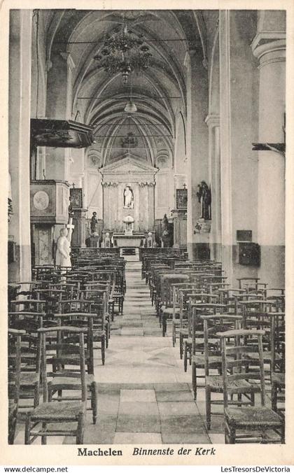 BELGIQUE - Machelen - Binnenste der kerk - Carte postale ancienne