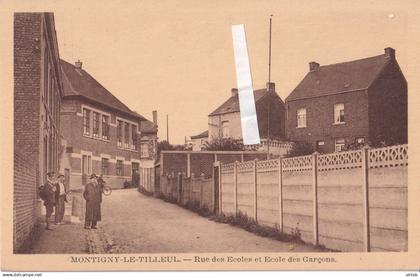 Montigny-le-Tilleul Rue des Ecoles et Ecole des Garçons