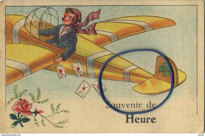 HEURE :  souvenir  ( ecrit avec timbre )   avion