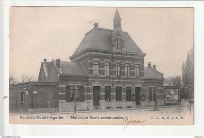 CP BELGIQUE Berchem Sainte Agathe Maison et école communales