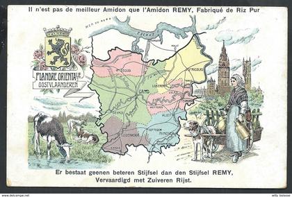 +++ CPA - Carte Géographique - FLANDRE ORIENTALE - OOSTVLAANDEREN - Laitière - Pub Amidon REMY Publicité  //