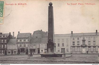 België - RONSE Renaix (W. Vl.) Het centrale plein - De obelisk