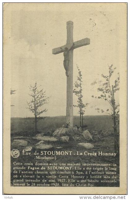 Stoumont : La crooix Honnay    (  ecrit 1934  avec timbre )