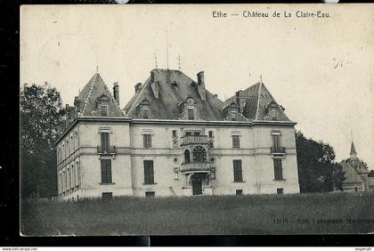 Environs d'Ethe : Le Château de La Claire Eau  - obl. ETHE  09/09/1909