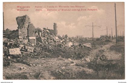 CPA Carte Postale Belgique- Westende Ruines Entrée de Westende vers Nieuport  VM350774