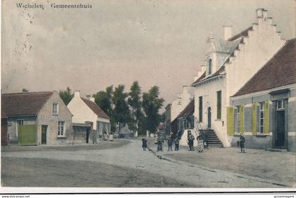 WICHELEN  GEMEENTEHUIS   KLEUR          2 SCANS