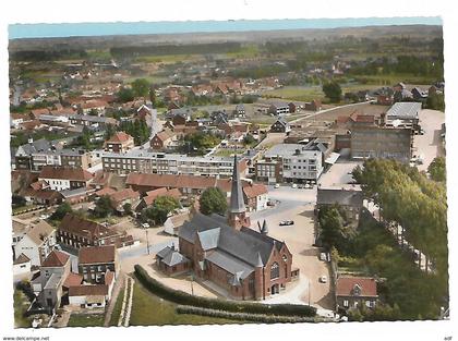 CPSM COLORISEE ZULTE, LUCHTOPNAME, CENTRUM, VUE AERIENNE SUR LE CENTRE, BELGIQUE