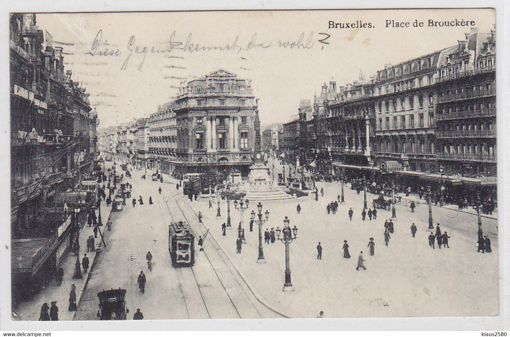 Belgien alte s/w Karte Brüssel mit Strassenbahn