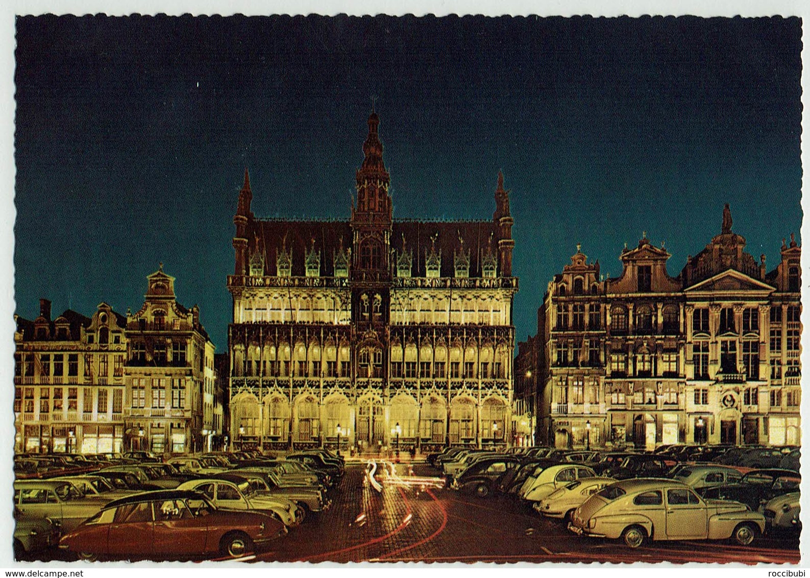 Belgien, Brüssel, Markt & Königshaus bei Nacht