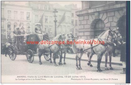 1910 Bezoek Burgemeester Londen. Aankomst op de Grote Markt