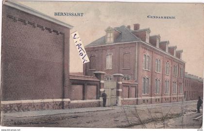 Bernissart :  Gendarmerie  (  ezn couleur )   ecrit 1911 avec timbre