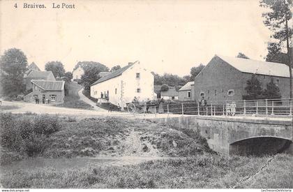 BELGIQUE - Braives - le pont - animé - cariole et chevaux - carte postale ancienne