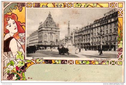 7 CP Brussel Art Nouveau ( Meunier ? ) Publicitaire Farine Renaux Duffel Souvenir  Carte Dentelle