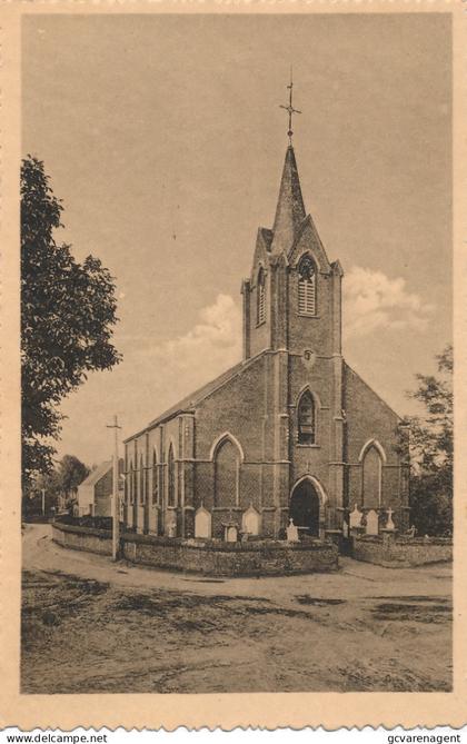 BAMBRUGGE  KERK 1853 MET KAPEL DER H.ANNA IN DE VERTE           2 SCANS