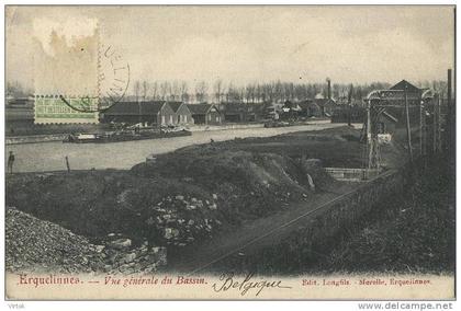 Erquelinnes :  Vue générale du bassin  ( ecrit 1906 )   ** Binnenscheepvaart **