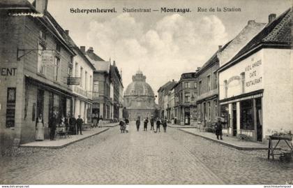 CPA Scherpenheuvel Brabant Flamand, Rue de la Station