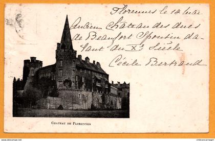 Château de Florennes - Imp. HAVAUX - Photo J. RIBOUX - 1900 - Oblit. CHARLY