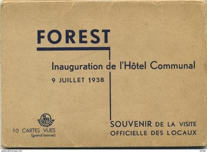 FOREST - VORST : Inauguration de l'hotel communale  1938  --   CARNET 10 cartes NELS    15 x 10.5 cm