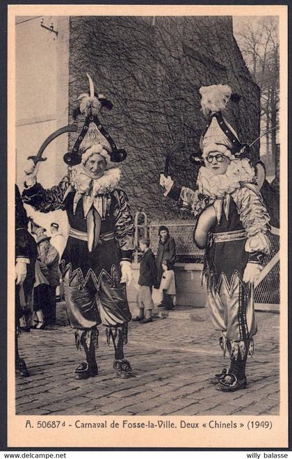 +++ CPA - FOSSES LA VILLE - Carnaval - Deux Chinels - Folklore - 1949   //