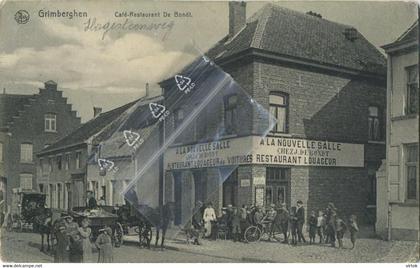 GRIMBERGEN :   Café-restaurant De Bondt  ( 1913 )  attelage