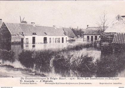 Belgique - Flandre Orientale - MOERZEKE - Inondations de mars 1906 - Overstroomingen