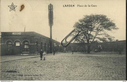 LANDEN  :  place de la gare  (  geschreven met zegel )