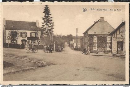 Libin: Grand' Place - Rue de Poix - obl. LIBIN 1938