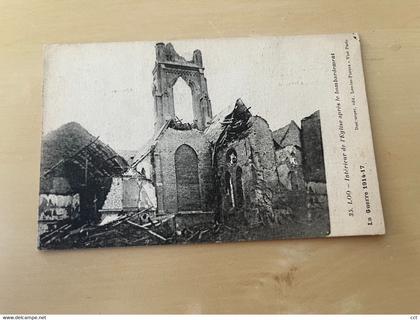 Loo  Lo-Reninge      Intérieur de l'Eglise après le bombardement