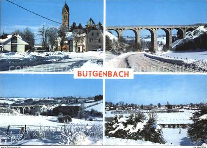 72600569 Buetgenbach Ortsansicht mit Kirche Viadukt Winterpanorama Buetgenbach