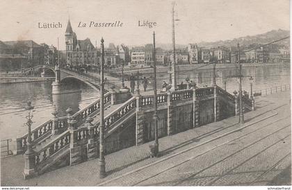 CPA AK Lüttich Liege La Passerelle Pont a Boulevard Saucy Quai de Gaulle Belgique Bahnpost Tergnier Cachet Chemin Fer